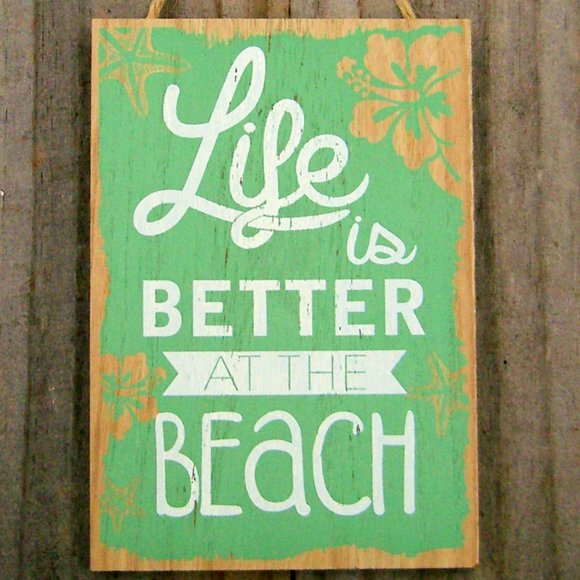 Tropical Family Home Sign 'Life is better at the Beach' Choice of four colors - Picture 7 of 9